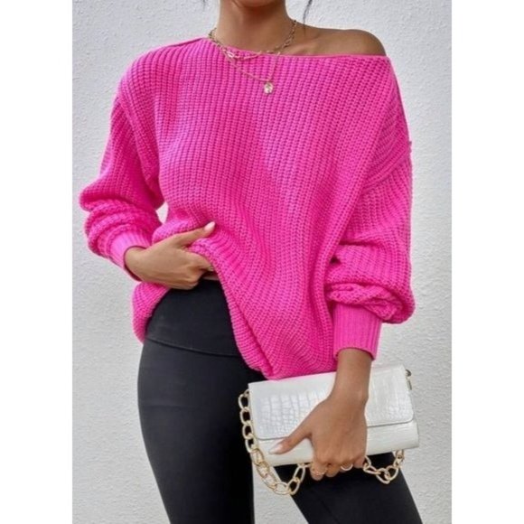 Sweaters - Pink Casual Pullovers Sweater